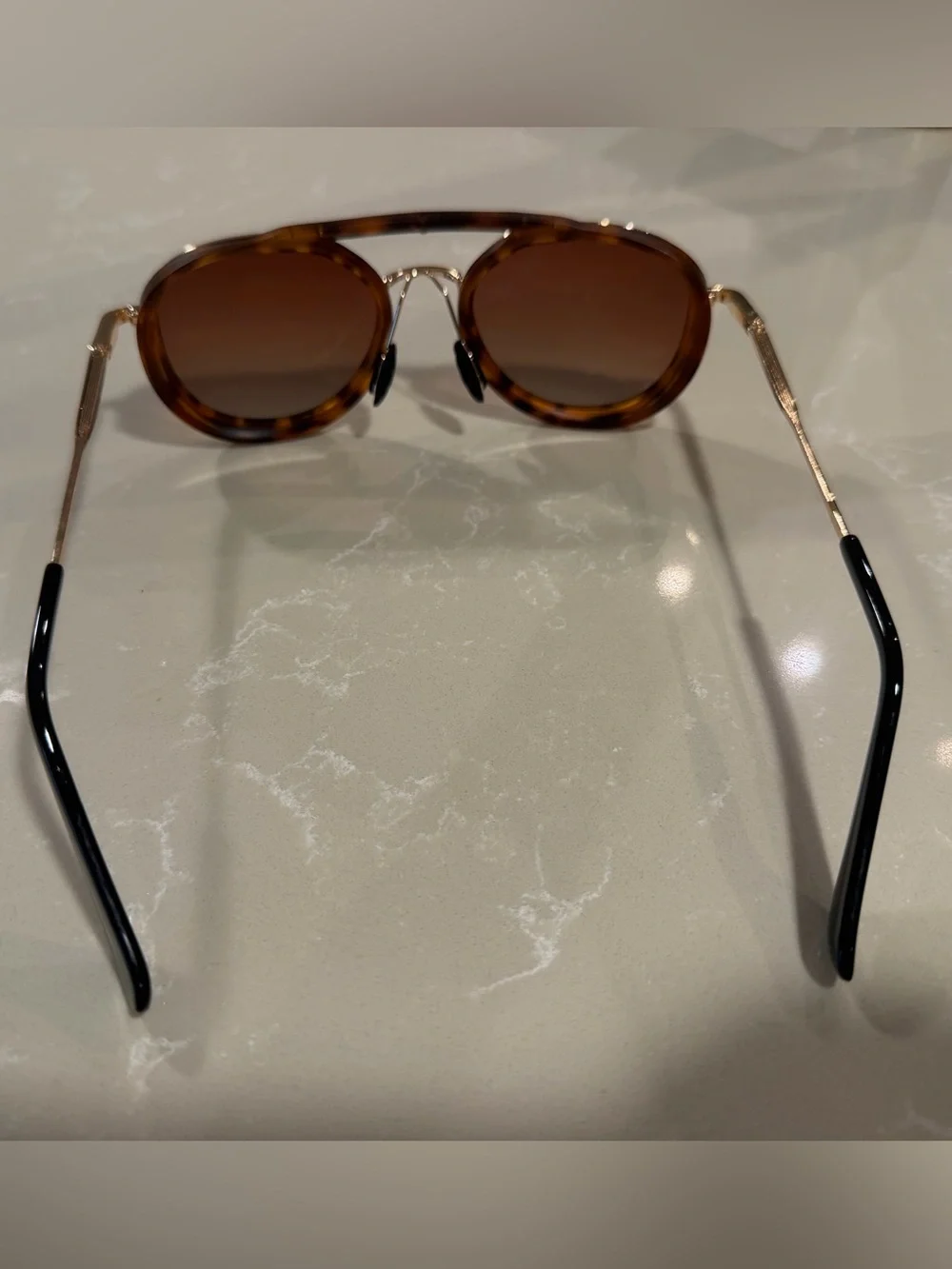 Tortoiseshell Brown Round-frame Sunglasses for Men